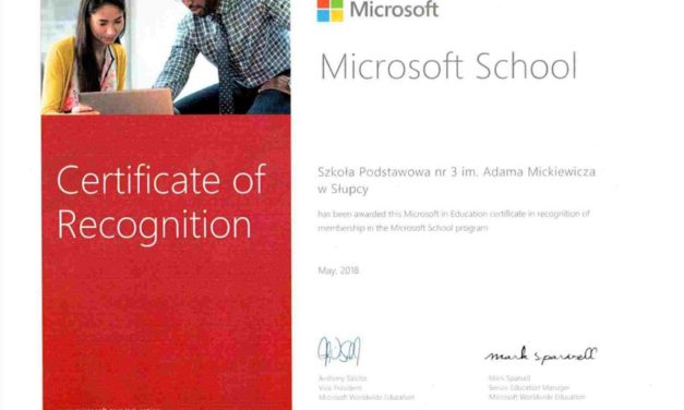 Trójka w wyróżniona w ogólnoświatowym programie Microsoft School!