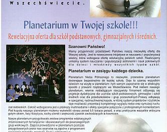 Planetarium w naszej szkole