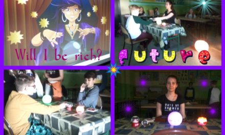 Gramatyka na wesoło, czyli   wróżka Nikola  i wróżbita Dominik na lekcji angielskiego