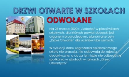 Drzwi Otwarte w szkołach odwołane
