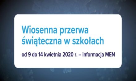Wiosenna przerwa świąteczna w szkołach od 9 do 14 kwietnia 2020 r.
