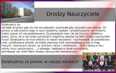 Podziękowania dla nauczycieli od&nbsp;8a