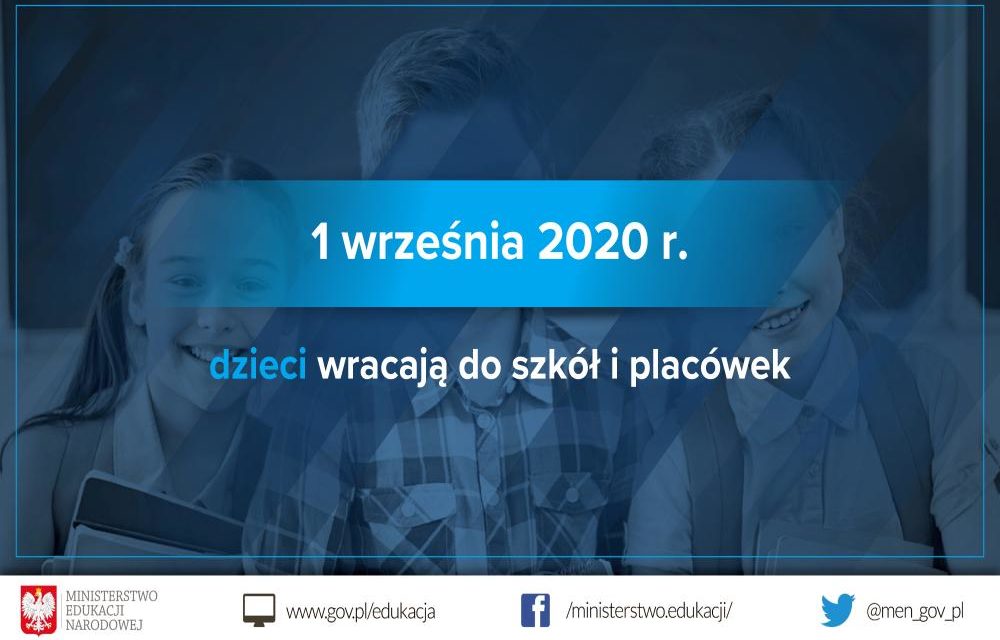 Wytyczne GIS, MZ i MEN dla publicznych i niepublicznych szkół i placówek od 1 września 2020 r.