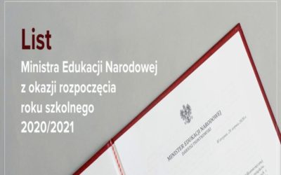 List Ministra Edukacji Narodowej z okazji rozpoczęcia roku szkolnego 2020-2021