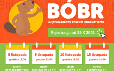 Harmonogram XVI Konkursu Informatycznego Bóbr 2021
