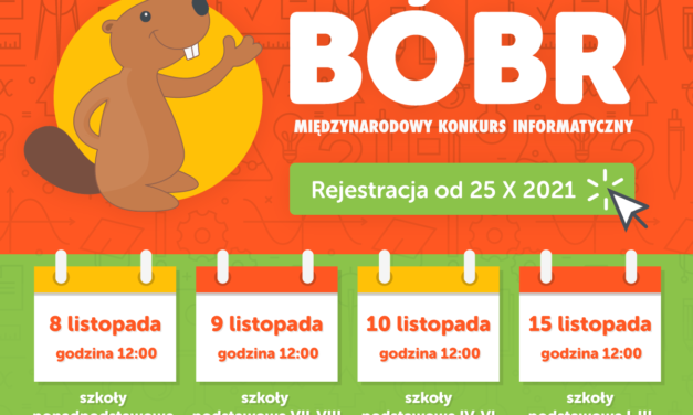 Harmonogram XVI Konkursu Informatycznego Bóbr 2021