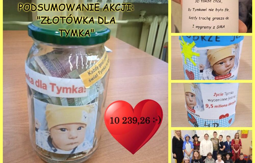 Podsumowanie akcji – „Złotówka dla Tymka”
