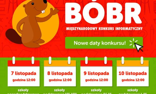 Harmonogram Międzynarodowego Konkursu Informatycznego Bóbr 2022