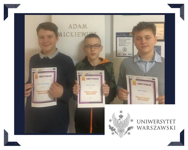 „Studenci” Uniwersytetu Warszawskiego z klasy 7b. 