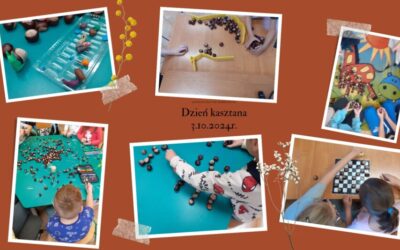 Zabawy kasztanami w świetlicy szkolnej 