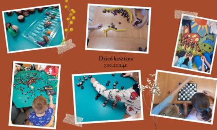 Zabawy kasztanami w świetlicy szkolnej