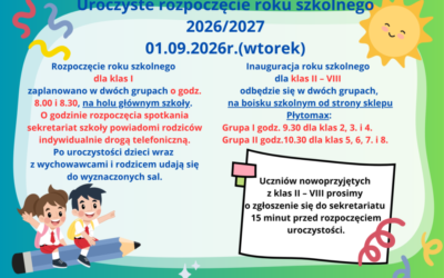 Uroczyste rozpoczęcie roku szkolnego 2026/2027