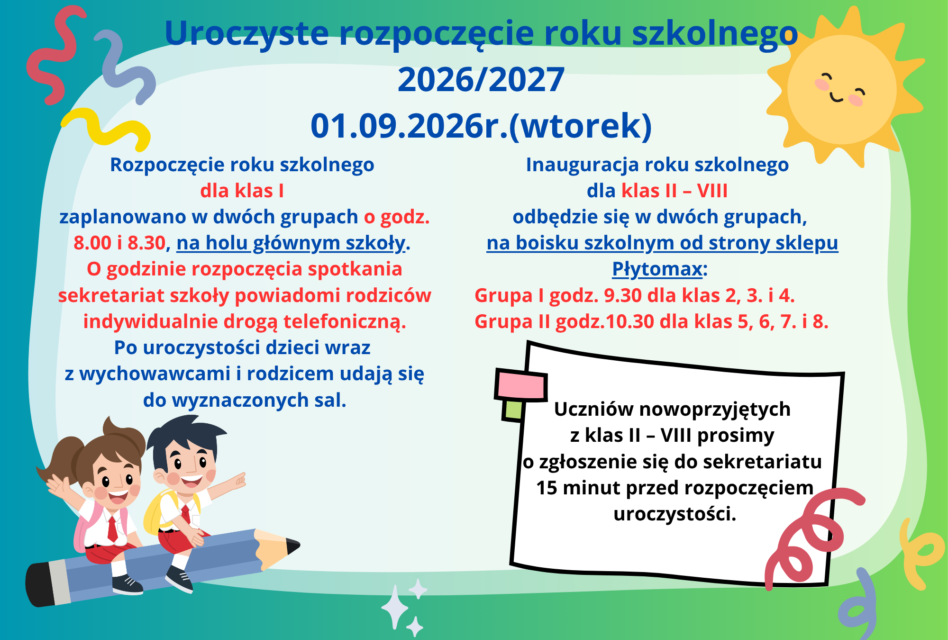 Uroczyste rozpoczęcie roku szkolnego 2026/2027